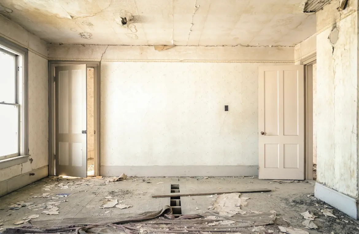 Waste disposal crew managing a cleanout project in Pecan Grove